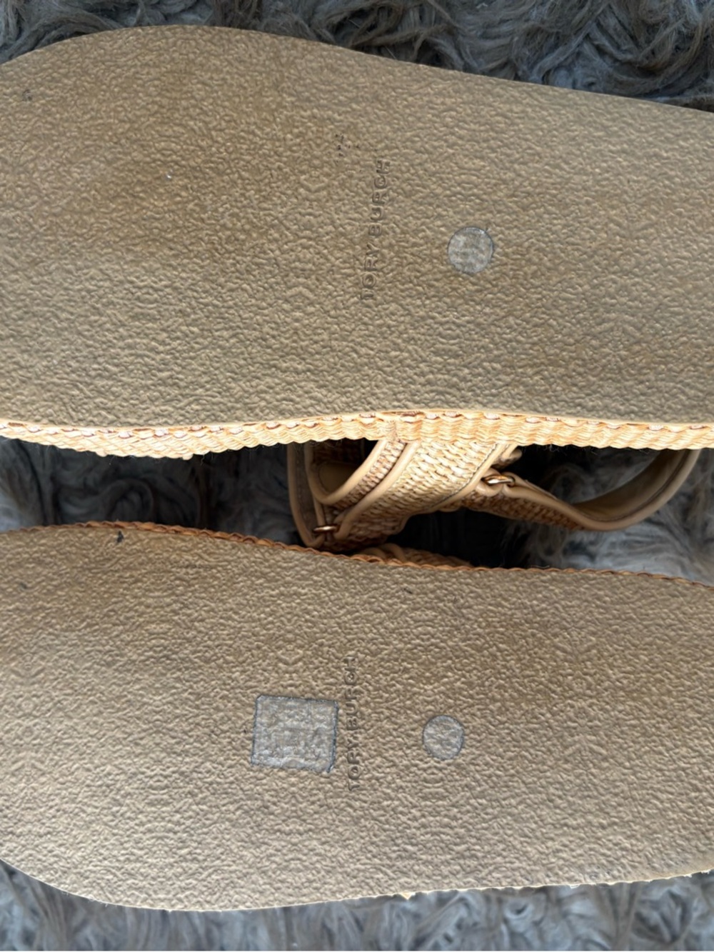 Tory Burch Beige Woven Platform Sandals - Picture 7 of 7